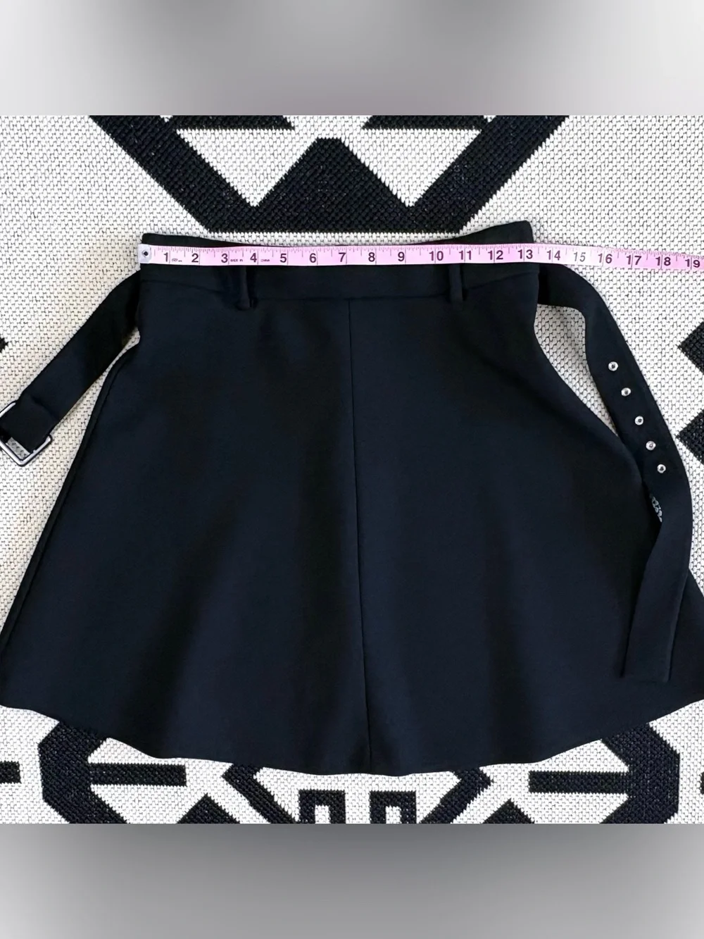 Zara Belted A-line Mini Skirt in Black Small